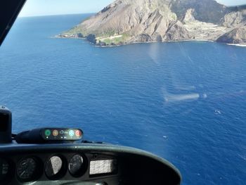 View of sea from airplane