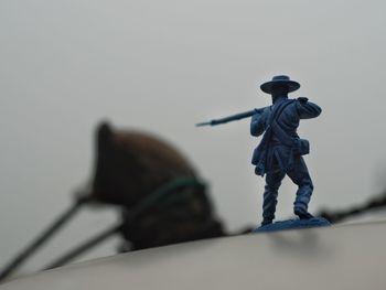 Close-up of statue against clear sky
