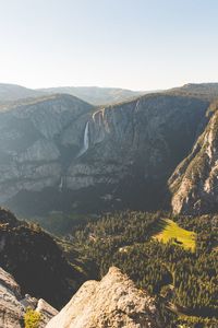 Scenic view of mountains against clear sky