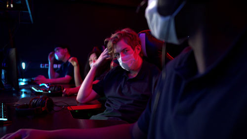 People sitting in restaurant