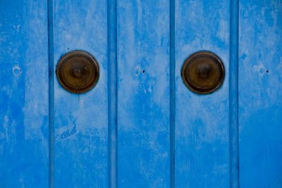 Full frame shot of blue door