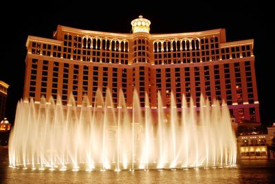 View of fountain at night