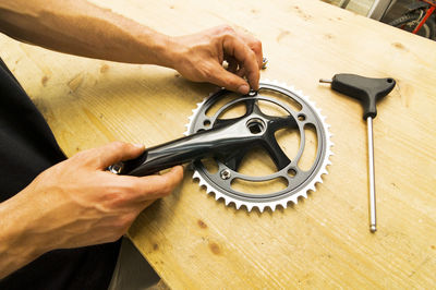 Cropped image of man working at workshop