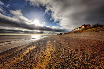 Scenic view of beach against sky