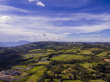 Aerial landscape from alto de las palmas in envigado - antioquia - colombia