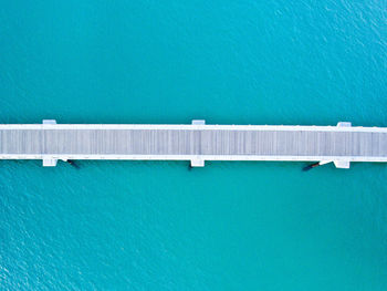 High angle view of swimming pool against sea