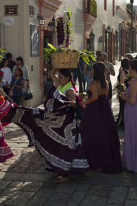 People on street in city