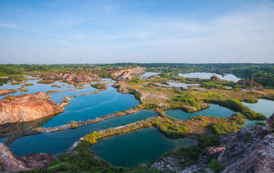 Scenic view of rocks against sky