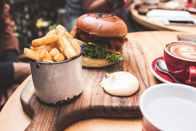 Close-up of food on table