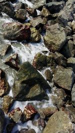 Full frame shot of stones at beach