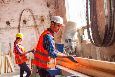 Men working at construction site