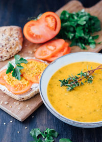 Close-up of served food