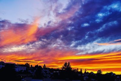 Silhouette buildings against sky during sunset