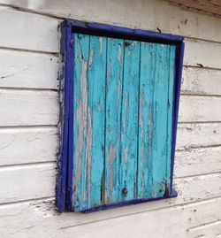 Close-up of closed wooden door