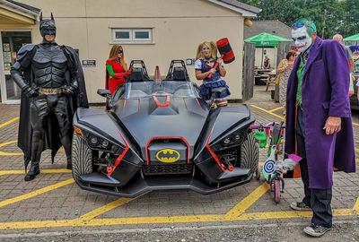 Group of people on street in city