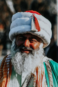 Portrait of man wearing mask outdoors