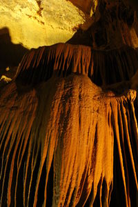 Close-up of rock formation in cave