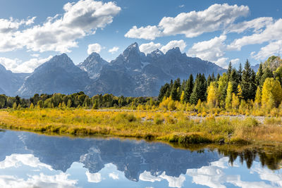 View of the grand teton mountains from schwabacher landing 