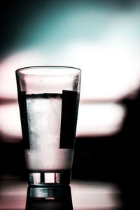 Close-up of beer in glass