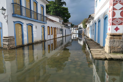 Reflection of buildings in canal