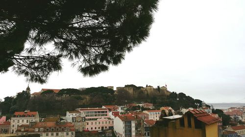 High angle view of residential buildings