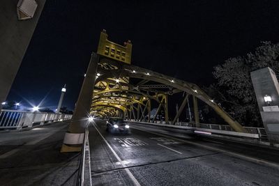 Light trails on road at night