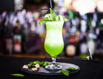 Close-up of drink on table