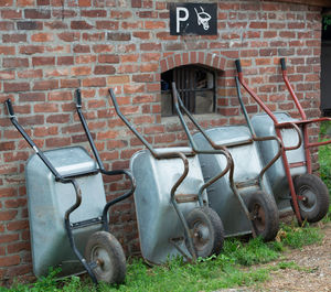 Parking for wheelbarrows on a horse farm