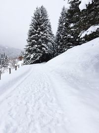 Scenic view of snow covered landscape