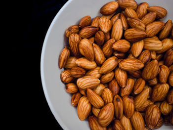 High angle view of chestnuts in bowl