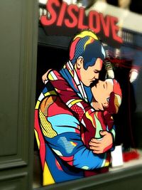 Close-up of colorful wall