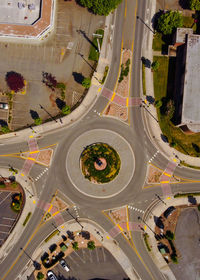 High angle view of traffic on road