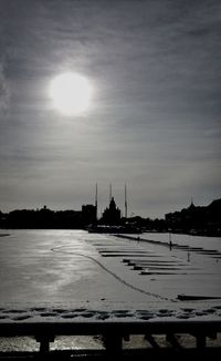 View of calm sea at sunset