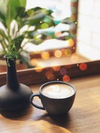 Close-up of coffee on table