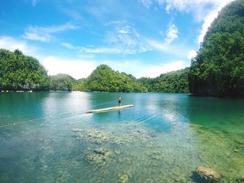 Scenic view of river against sky