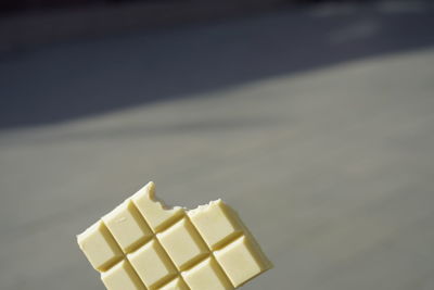 Close-up of white bread on table