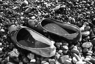 Close-up of pebbles on beach