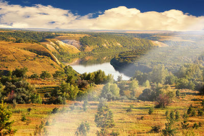 Summer landscape river don in the forest steppe zone russia rostov region