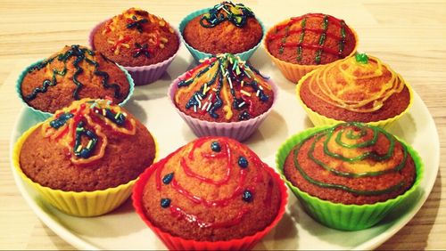 Close-up of sweet food in plate