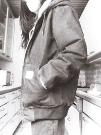 Close-up of woman standing in pond