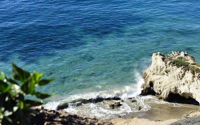 High angle view of sea