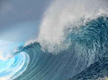 View of waves splashing on sea