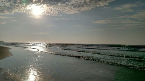 Scenic view of sea at sunset