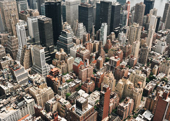 Aerial view of modern buildings in city