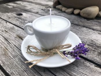 Close-up of tea served on table