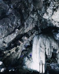 Close-up of frozen cave