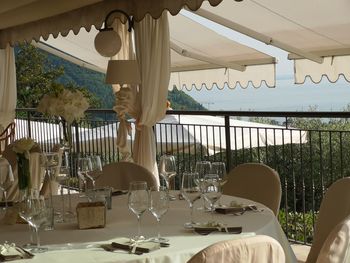 Table and chairs in restaurant