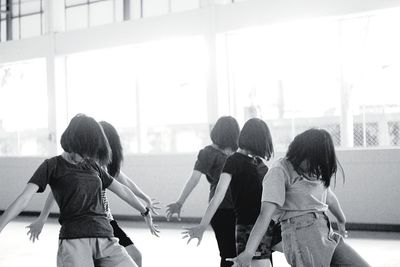 Women dancing in studio