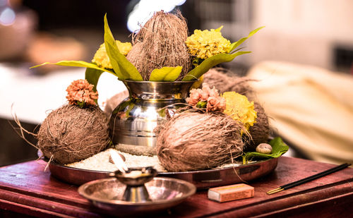 Close-up of drink on table