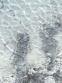 High angle view of snow on land